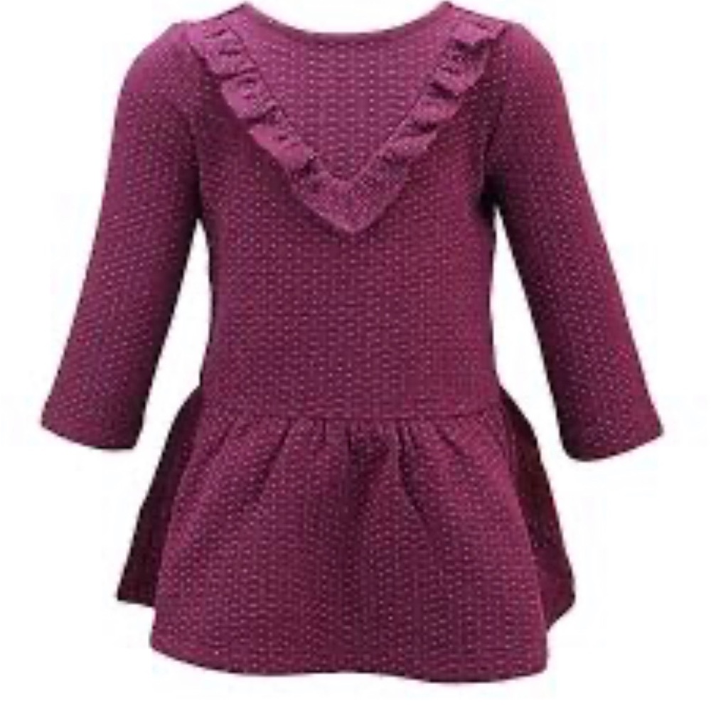 Janie and Jack Burgundy Shimmer Drop Waist Dress Size 18-24 My